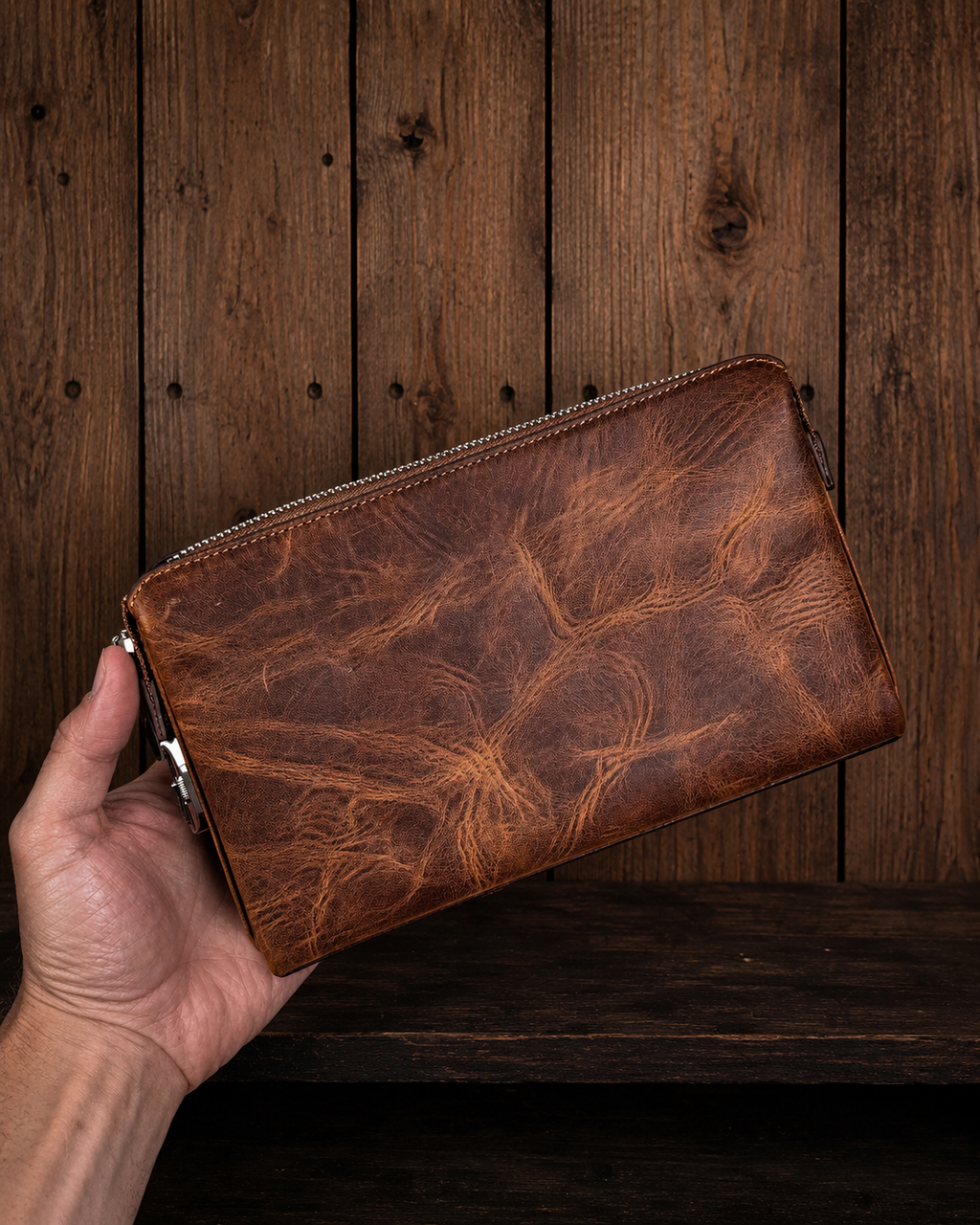 GECKO I Deri Şifreli El Çantası