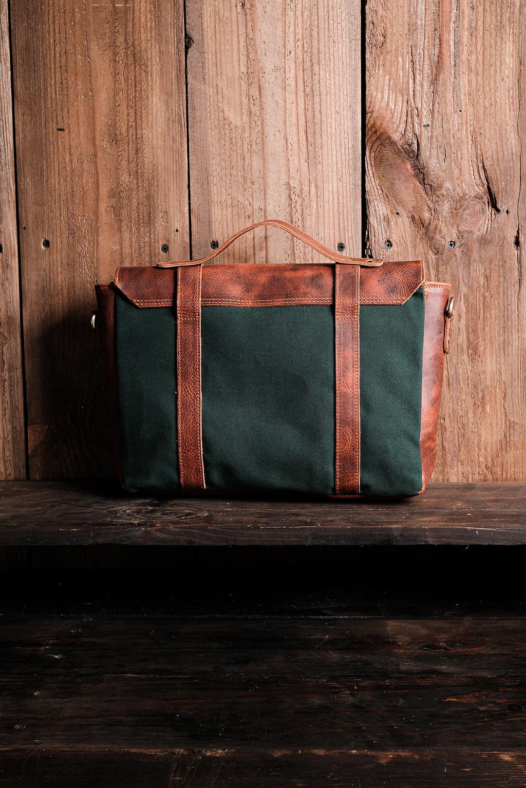 GECKO I Haki kanvas deri passanger bag